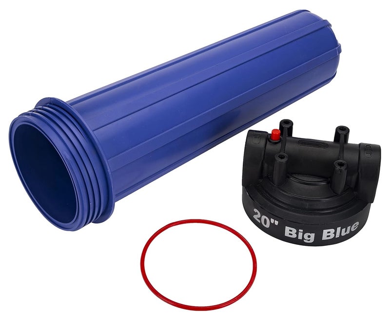 RiverSoft AFB20 Mainline sediment filter 20 inch big blue housing with filter bag 1 micron 1 inch inlet outlet - Image 3