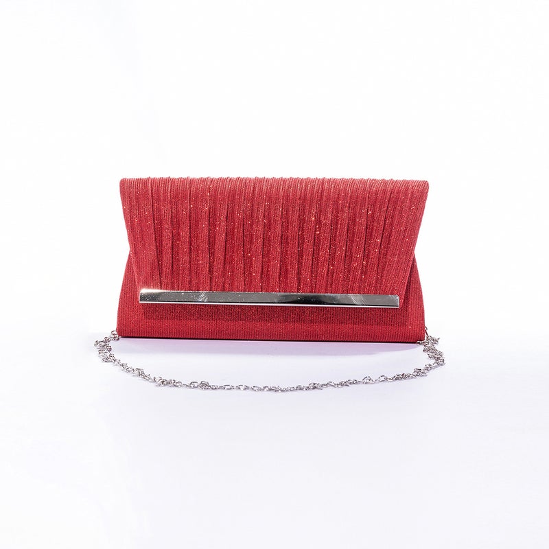 Pleated Glitt Banquet Bag New Fashion Portable Shoulder Bag Casual All-Match Simple Chain Crossbody Bag - Image 1