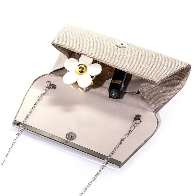 Pleated Glitt Banquet Bag New Fashion Portable Shoulder Bag Casual All-Match Simple Chain Crossbody Bag - Image 5