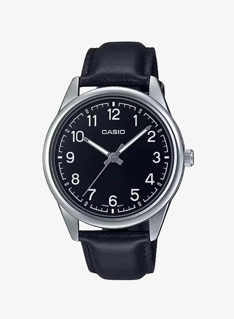 Casio Men's Leather Analog Watch MTP-V005L-1B4UDF - 40 mm