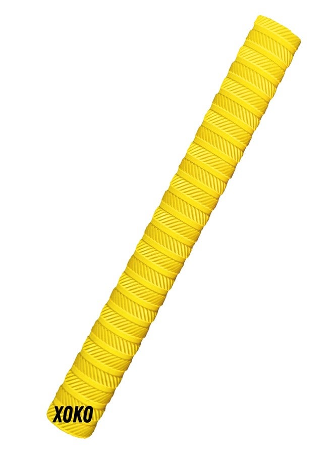 xoko Premium Plain Cricket Bat Grip | Ultra Tacky Rubber Handle Grip for Superior Bat Control - Pack of 1 (Yellow) - Image 1