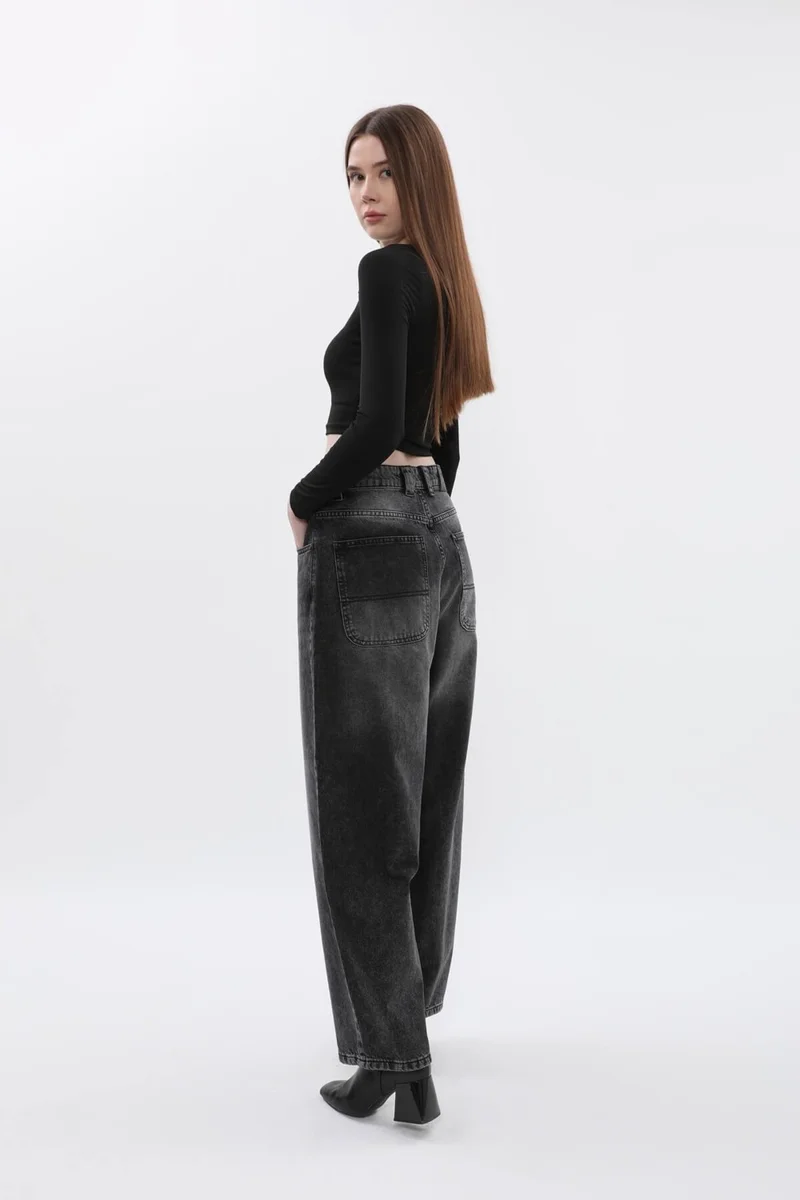 Banny Jeans Women's High Waisted Flared Jeans Anthracite