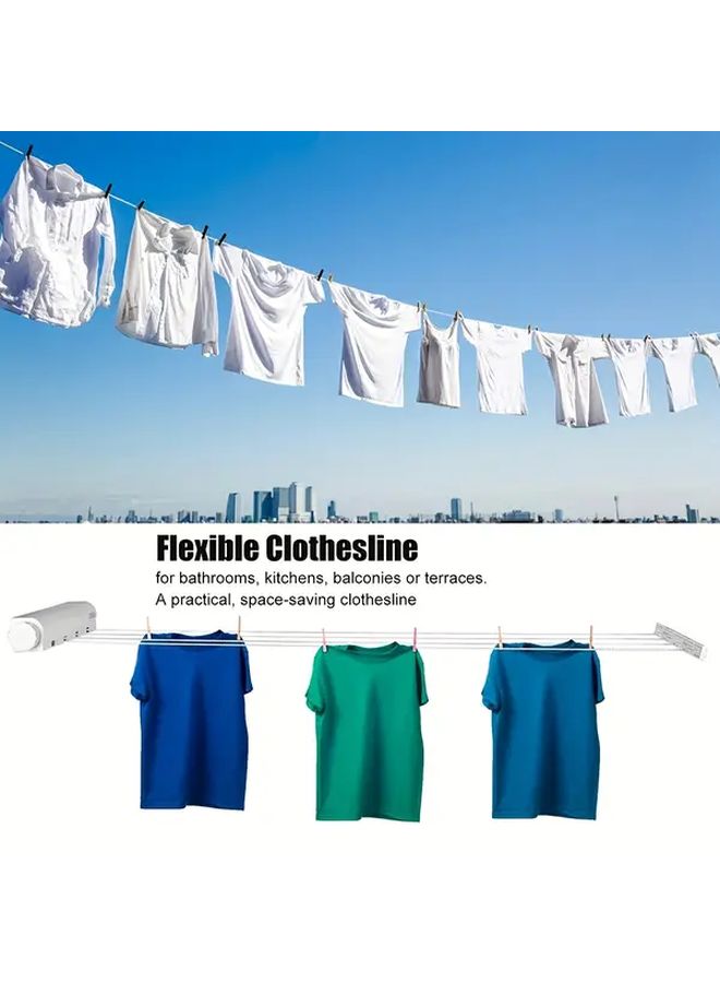 4pcs Rope Retractable Clothesline Heavy Duty Extendable Automatic Space Saving Indoor Outdoor - Image 3