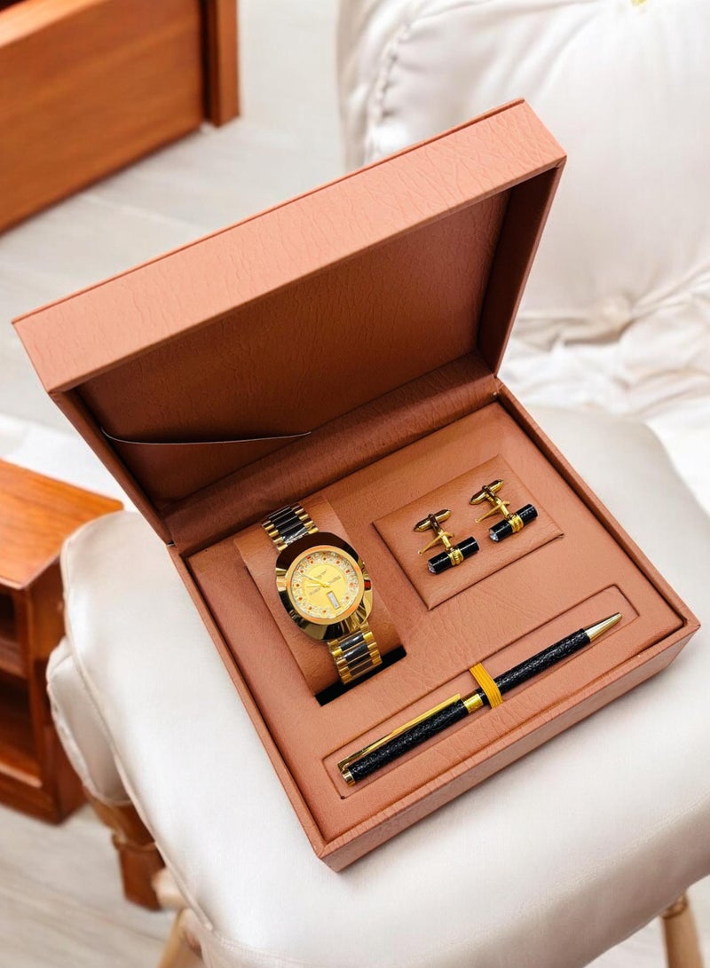 Timeless Elegance Islamic Men's Watch, Pen & Cufflink Set The Perfect Eid & Ramadan Gift