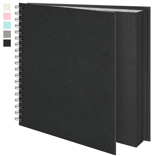 Vienrose Scrapbook Album 10x10 Inch Blank Thick Kraft Paper DIY Scrapbooking Supplies Small Scrap Book Photo Albums for Wedding Travel Family Baby Perfect Holiday Gifts Black 20 Sheets40 Pages - Image 1