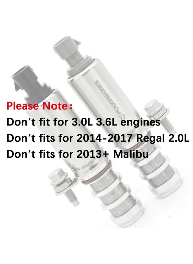 POWERWORKS Intake & Exhaust Camshaft Position Actuator Solenoid Valve Kit for GM Chevy Malibu HHR Buick Pontiac 2.0L / 2.2L / 2.4L Replaces Part Number 12655421, 12655420 and More  - Image 2