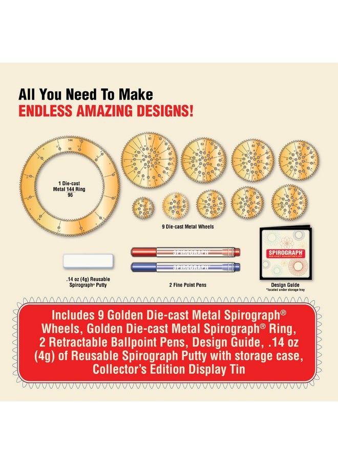 Spirograph Spirograph Die-cast Collector’s Set, Multi, 14 piece (1021RZ)  - Image 2