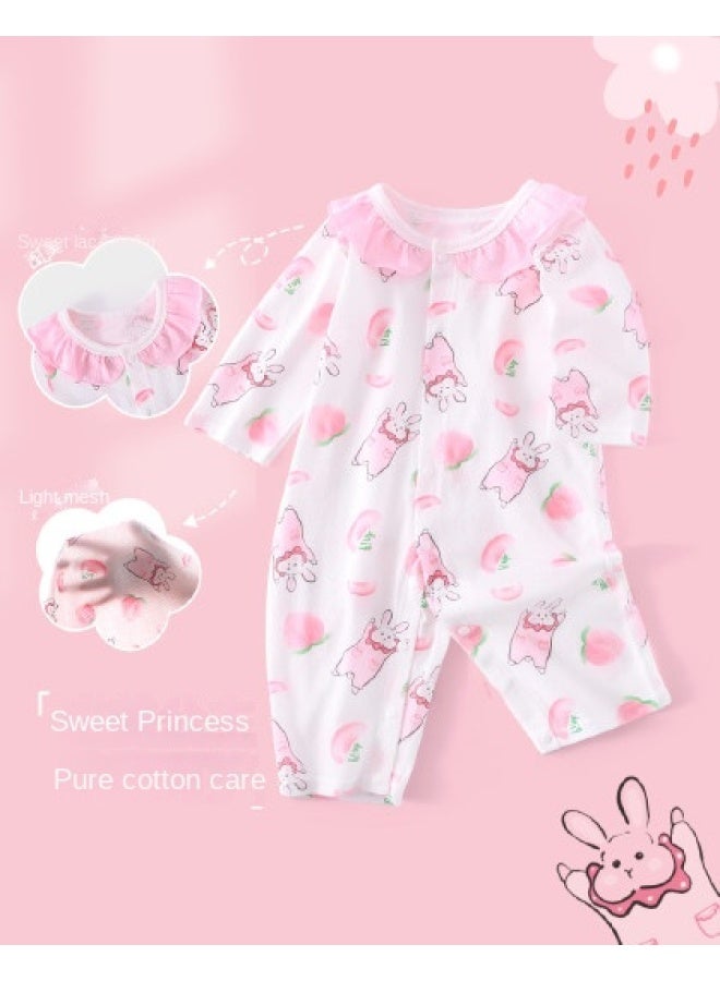 DEESHA Sweet Lace Collar】baby Romper, Long Sleeve Cotton Outfit For Fall, Newborn Infant Crawling Clothes - Image 1