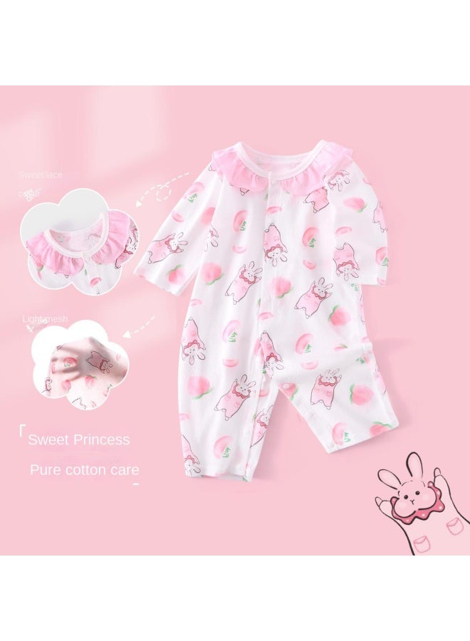 DEESHA Sweet Lace Collar】baby Romper, Long Sleeve Cotton Outfit For Fall, Newborn Infant Crawling Clothes - Image 2