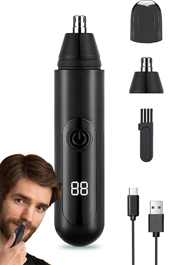 Quantum Ear and Nose Hair Trimmer Clipper, Electric Waterproof Facial Hair Remover Epilator Shaver, Led Display Facial Hair Trimmer for Men - Image 1