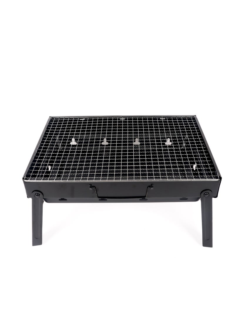 Portable And Foldable Charcoal Grill Black/Silver 44x30.5x7.5 cm BBQ - Image 2