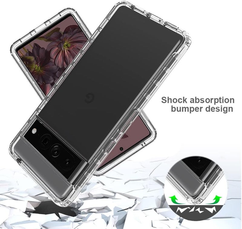 زيني غطاء لهاتف Google Pixel 7 Pro، حماية صدمات 360 درجة مع حماية شاملة وواقي شاشة مدمج، غطاء خارجي متين بإطار، كريستال - Image 4
