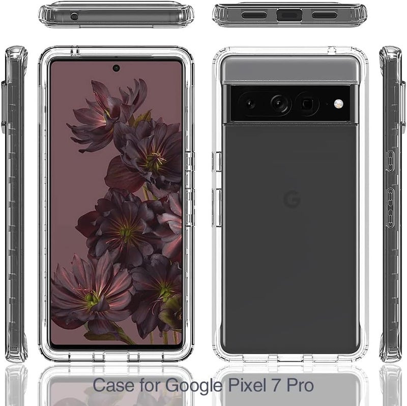 زيني غطاء لهاتف Google Pixel 7 Pro، حماية صدمات 360 درجة مع حماية شاملة وواقي شاشة مدمج، غطاء خارجي متين بإطار، كريستال - Image 2