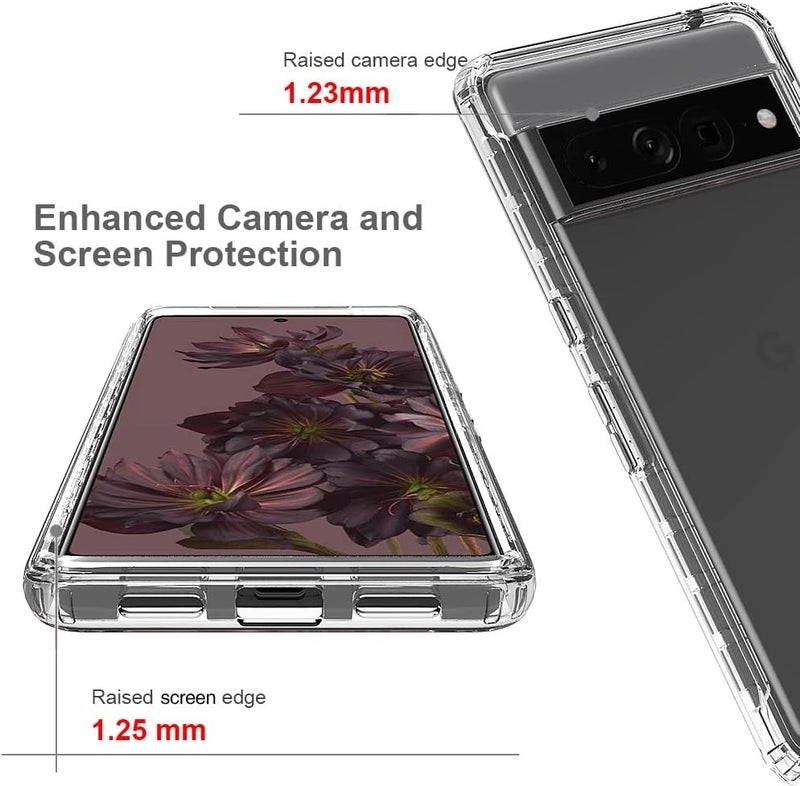 زيني غطاء لهاتف Google Pixel 7 Pro، حماية صدمات 360 درجة مع حماية شاملة وواقي شاشة مدمج، غطاء خارجي متين بإطار، كريستال - Image 3