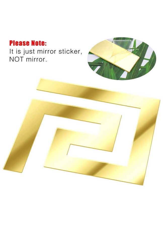 SelfTek 60Pcs Diy Mirror Stickers Removable Adhensive Wall Stickers Decals For Home Art Room Bedroom Background Decoration (Geometric Greek Key Pattern) - Image 3