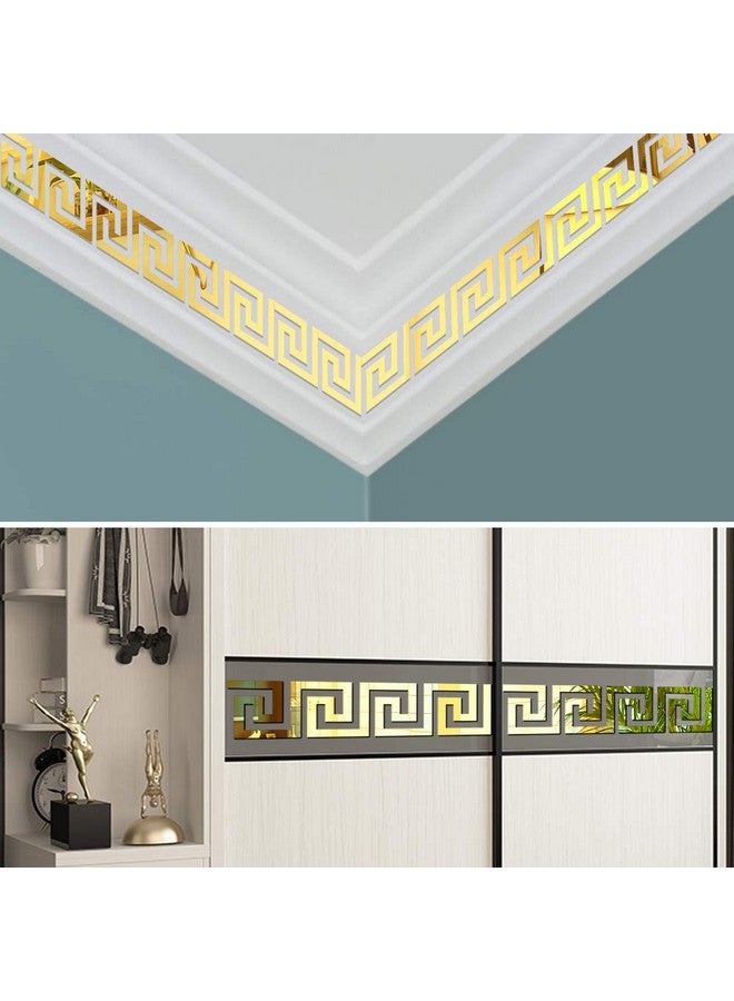 SelfTek 60Pcs Diy Mirror Stickers Removable Adhensive Wall Stickers Decals For Home Art Room Bedroom Background Decoration (Geometric Greek Key Pattern) - Image 5