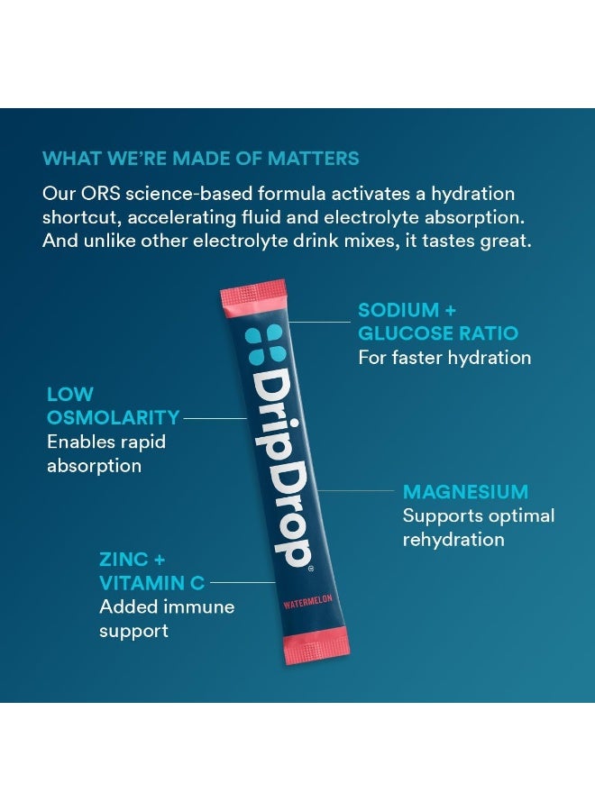 DripDrop Hydration - Bold Variety Pack - Electrolyte Drink Mix Single Serve Hydration Powder Packets - Watermelon, Berry, Lemon, Orange | Non-GMO, Gluten Free, Vegan | 16 Sticks - Image 4