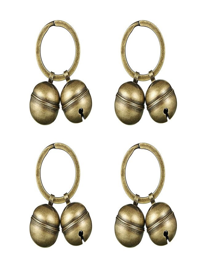 Dephnes Dog Collar Bell 4 Strings in 8 Pieces Pet Bells for Collar Loud Brass Cat Bells for Collar with Key Rings Vintage Bronze Jingle Bells for Doorbell Potty Training - Image 3