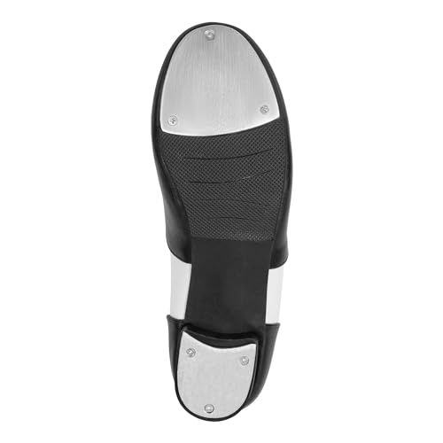 Linodes PU Leather Lace Up Tap Shoe Dance Shoes for Women and Men's Dance Shoes-Black/White-8.5M - Image 4
