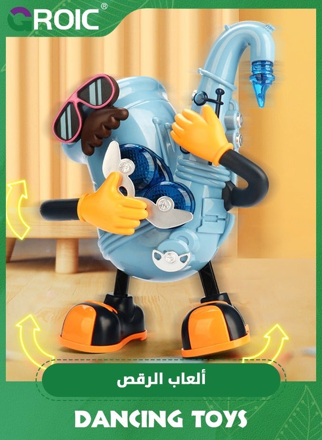 GROIC لعبة موسيقية راقصة، لعبة كهربائية مستر روك ساكسفون، ألعاب حسية مع موسيقى وضوء LED، آلة موسيقية قابلة للعزف، تفاعلية للأطفال الرضع والصغار - Image 3