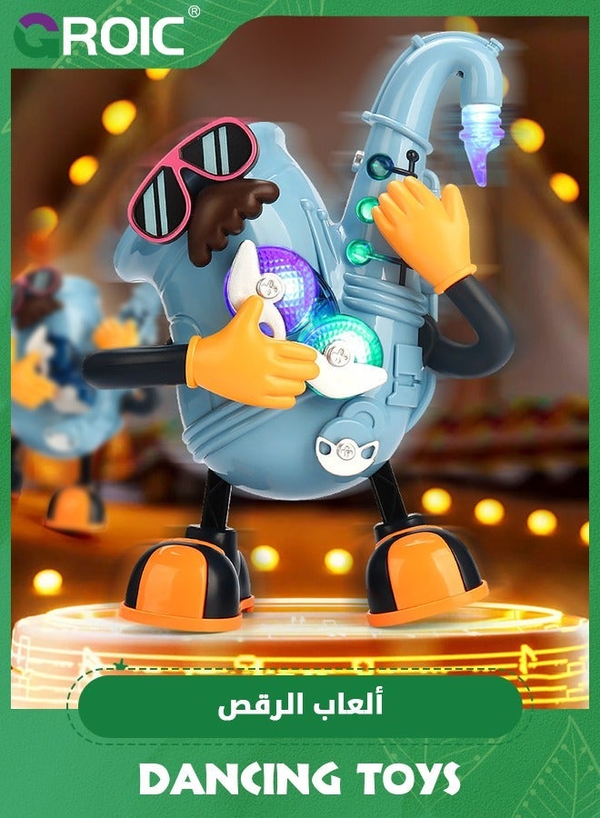 GROIC لعبة موسيقية راقصة، لعبة كهربائية مستر روك ساكسفون، ألعاب حسية مع موسيقى وضوء LED، آلة موسيقية قابلة للعزف، تفاعلية للأطفال الرضع والصغار - Image 1