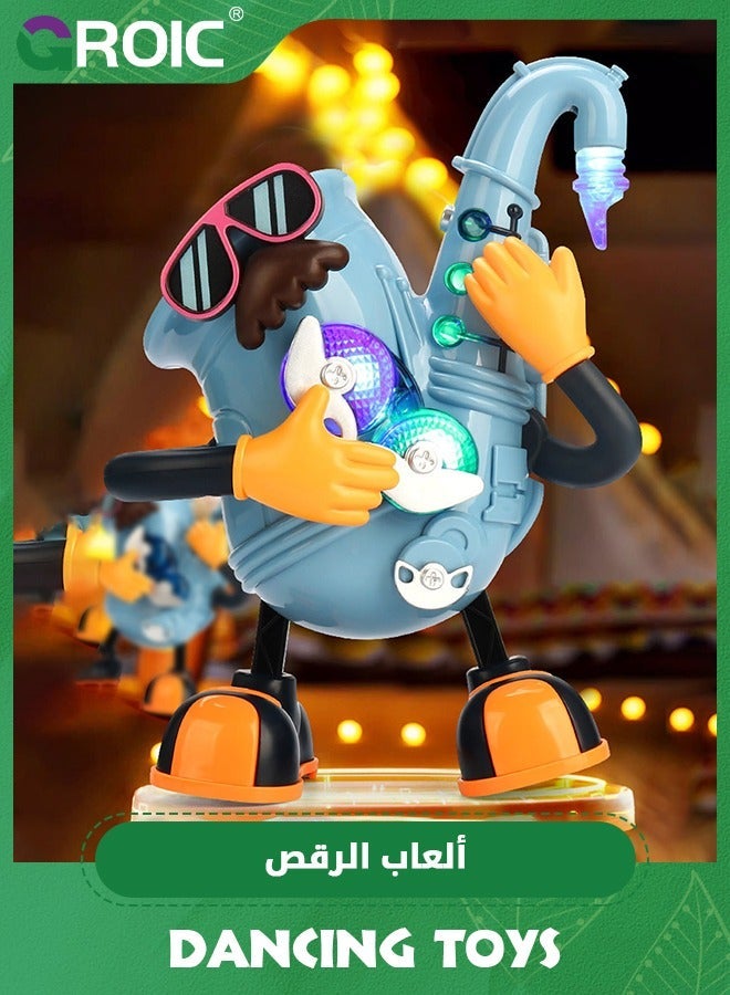 GROIC لعبة موسيقية راقصة، لعبة كهربائية مستر روك ساكسفون، ألعاب حسية مع موسيقى وضوء LED، آلة موسيقية قابلة للعزف، تفاعلية للأطفال الرضع والصغار - Image 5