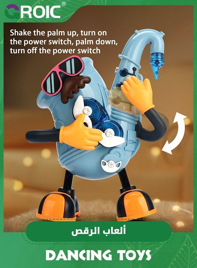 GROIC لعبة موسيقية راقصة، لعبة كهربائية مستر روك ساكسفون، ألعاب حسية مع موسيقى وضوء LED، آلة موسيقية قابلة للعزف، تفاعلية للأطفال الرضع والصغار - Image 2