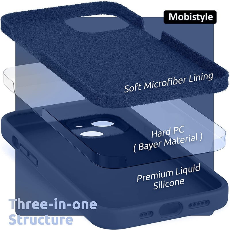 Mobistyle Designed for iPhone 14 Cover Soft Liquid Silicone Slim Protective Shockproof with Anti-Scratch Microfiber Lining Phone Back Cover Case (Blue) - Image 5