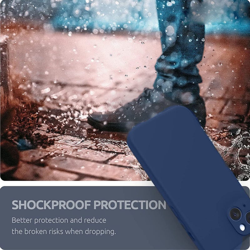 Mobistyle Designed for iPhone 14 Cover Soft Liquid Silicone Slim Protective Shockproof with Anti-Scratch Microfiber Lining Phone Back Cover Case (Blue) - Image 3