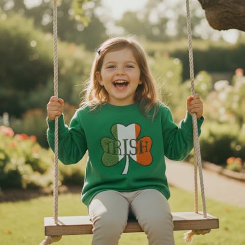 BemeyourBBs St Patricks Day Outfits for Toddlers Baby Boy Girl Crewneck Sweatshirt Shirt Unisex Baby Spring Clothes (Shamrock Irish Green, 3-4 Years) - Image 3