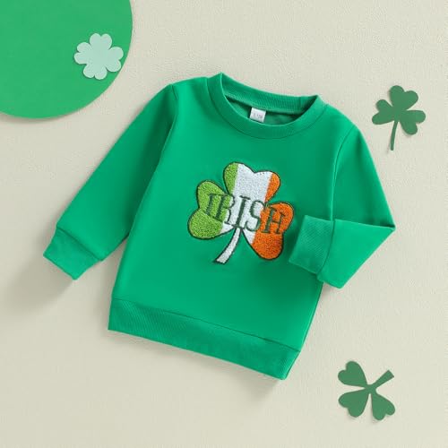 BemeyourBBs St Patricks Day Outfits for Toddlers Baby Boy Girl Crewneck Sweatshirt Shirt Unisex Baby Spring Clothes (Shamrock Irish Green, 3-4 Years) - Image 4