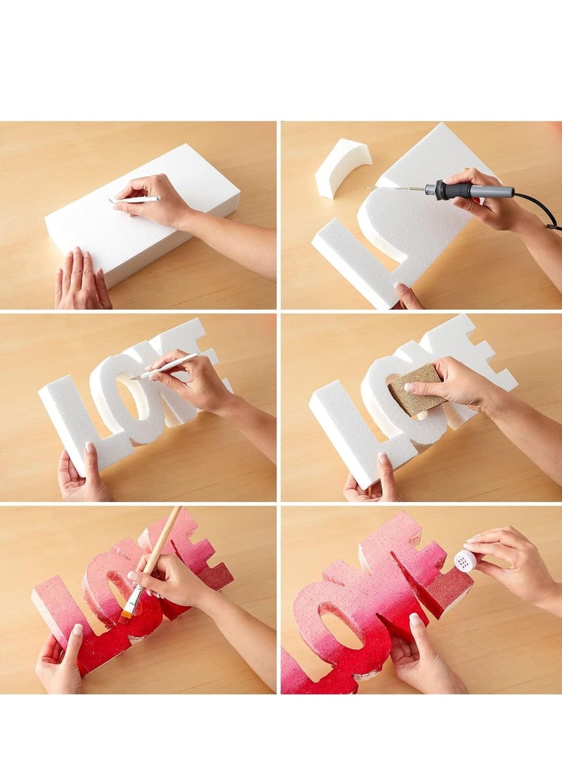 CRAFT MAGIC 4PCS Craft Foam Blocks 30x15x4cm Rectangle Polystyrene Thermocol Styrofoam Sheets for DIY Arts Crafts Sculpting Flower Arrangements Modeling School Office Home Use - Image 5