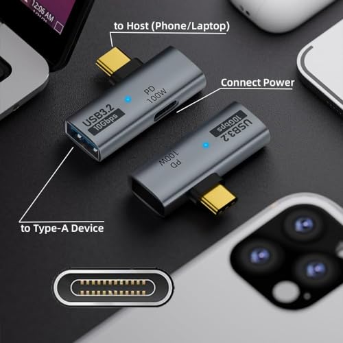 ETZIN Type C 3.2 OTG Splitter, USB C to USB Adapter with Type C 100W PD Fast Charging, Durable and Universal OTG Converter. EPL-1207CC. - Image 3