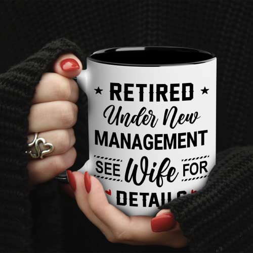 WHIDOBE Retirement Mug - Christmas Mug For Retired Men Women - Retirement Gifts - Retired Under New Management See Wife For Details Present - Retiree Gift For Husband, Dad, Boyfriend, Boss, Coworker - Image 5