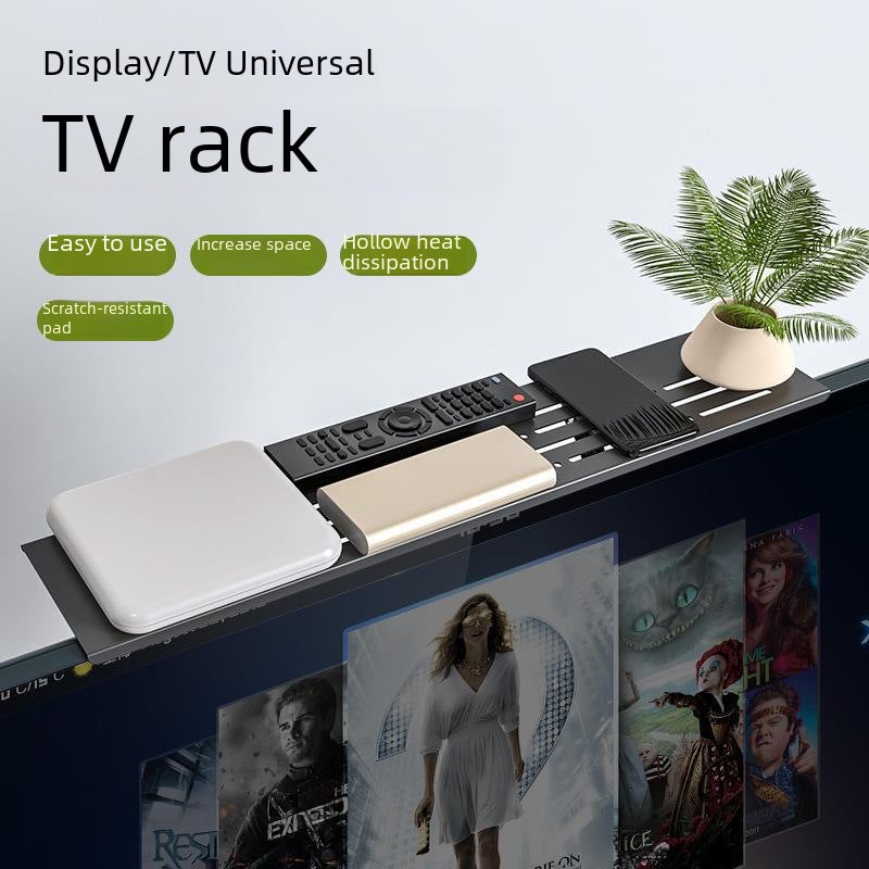 TV Desktop Set-top Box Storage Rack Monitor Top Punch-free Router Storage Box Bracket Sub-bracket(Narrow 60*7) - Image 2