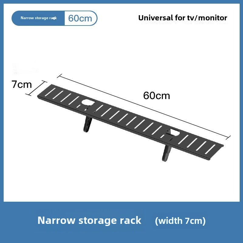 TV Desktop Set-top Box Storage Rack Monitor Top Punch-free Router Storage Box Bracket Sub-bracket(Narrow 60*7) - Image 1