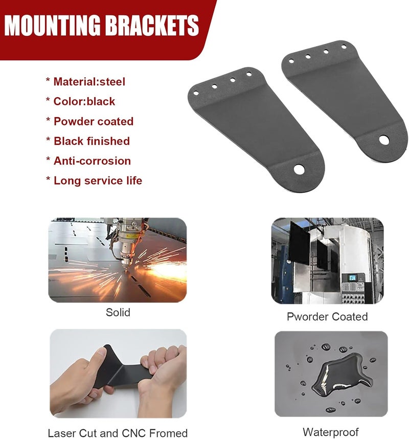 Wsays XJMOTO 42" LED Light Bar Upper Roof Windshield Mounting Brackets Compatible with 1995-2004 Tacoma 4 Runner - Image 2