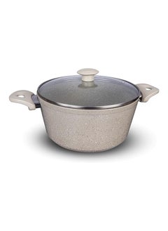 Top Chef Top Chef Pot Granite Size 18 Biege Glass Lid 