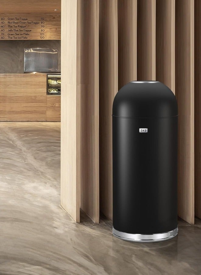 EKO سلسلة إيتيرنال | سلة مهملات تجارية بسعة 30 لتر | أسود غير لامع، فولاذ مقاوم للصدأ مصقول، تشطيب مقاوم لبصمات الأصابع | سلة مهملات متينة وعصرية للاستخدام في المكتب والمطبخ والمنزل والأعمال - Image 2