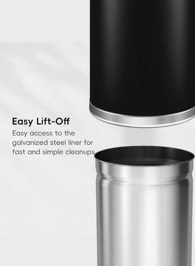 EKO سلسلة إيتيرنال | سلة مهملات تجارية بسعة 30 لتر | أسود غير لامع، فولاذ مقاوم للصدأ مصقول، تشطيب مقاوم لبصمات الأصابع | سلة مهملات متينة وعصرية للاستخدام في المكتب والمطبخ والمنزل والأعمال - Image 3