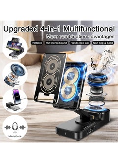 General Bluetooth speaker with wireless charging phone holder, adjustable and portable, gifts for men and women, HD surround sound speakers, birthday gifts for men and women  - Image 2