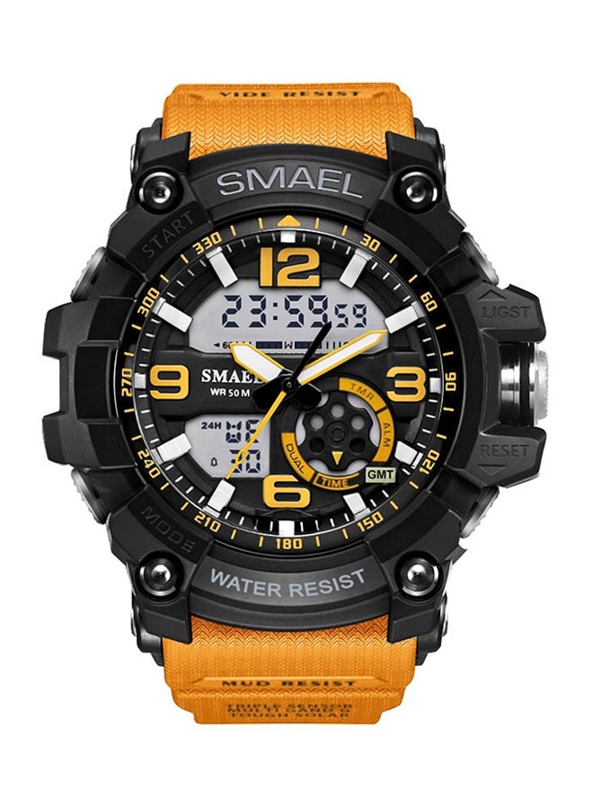 سميل ساعة مقاومة للماء رقمية وبعقارب من المطاط طراز Smael-23-ORA men