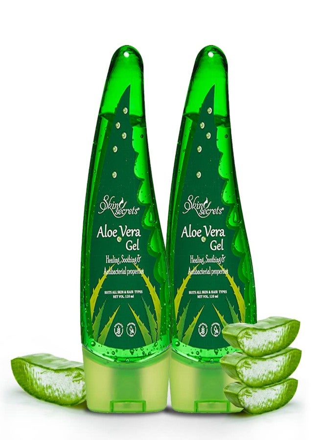 Skin Secrets Aloe Vera Gel with Aloe Vera & Vitamin E for Face, Skin & Hair| No Paraben, Mineral Oil, Silicone, Color (Pack of 2) - Image 1