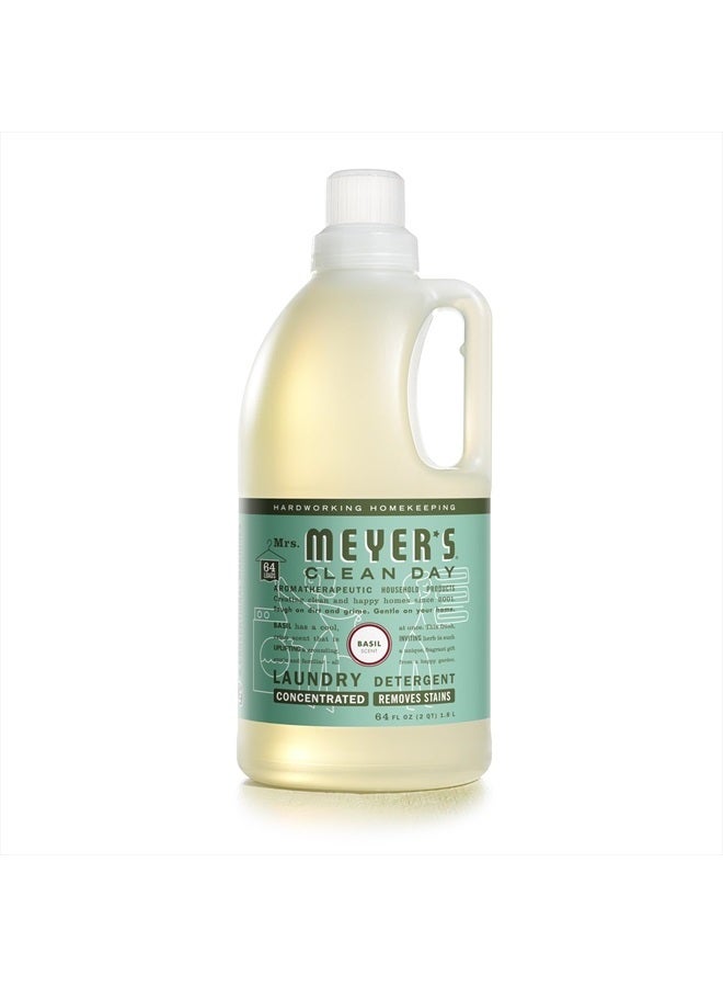 Mrs Meyers Clean Day Mrs. Meyer's Liquid Laundry Detergent, Biodegradable Formula Infused with Essential Oils, Basil, 64 Oz (64 Loads) - Image 1