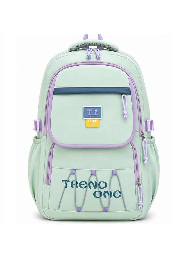 18 Inch School Backpack for Boys & Girls, Large Student Backpack with Multiple Compartments, Front Zipper Pocket, Side Bottle Pockets, Comfortable Carry Handle, 48*32*20 CM