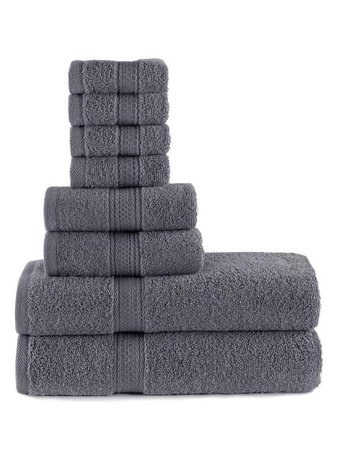 COMFY 8 PIECE TOWEL SET CHARCOAL GREY HOTEL QUALITY - Image 1