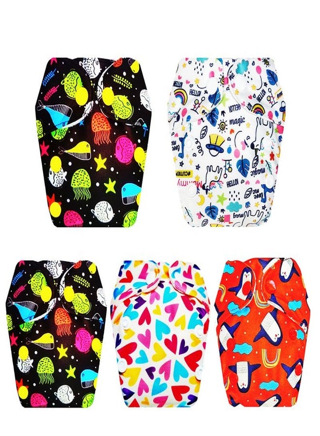 Dumbledo Premium Newborn Cloth Diaper with Integrated Insert (Pack of 5) | Hypoallergenic | Breathable | Easy to Clean | Trusted by Moms | 0 - 4 Months | Unisex Baby - Image 1
