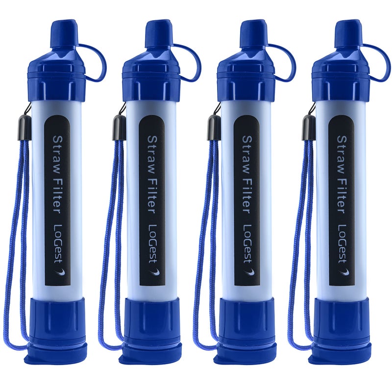 Logest 4 Pack Water Filter Straw - Portable  Compact  Multipurpose Water Purification Device For Emergency Kits  Outdoor Activities  Camping  Travel - Image 1