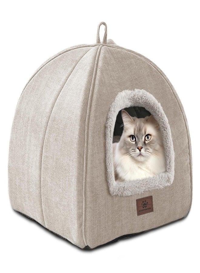 WINDRACING Cat Bed for Indoor Cats - Cat Cave Cat House Cats Tent with Removable Washable Cushioned Pillow, Soft and Self Kitten beds - Image 1