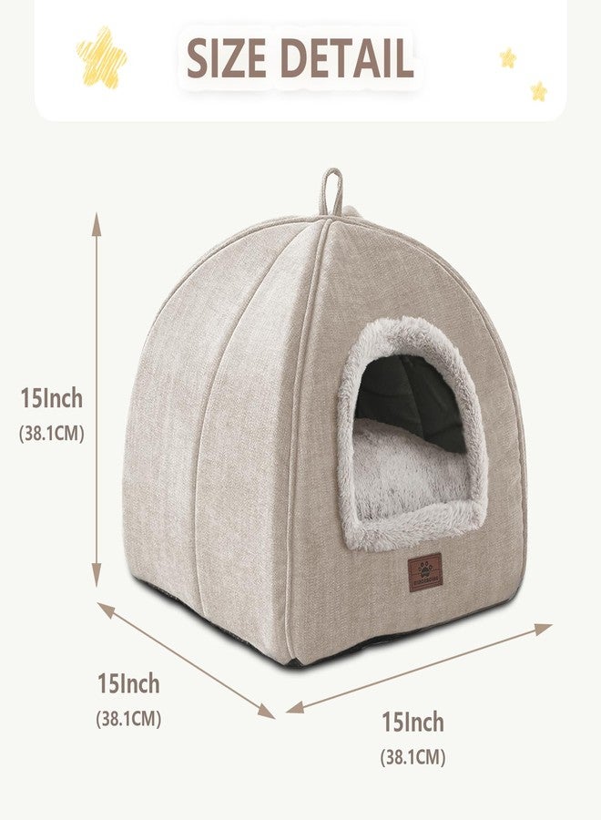WINDRACING Cat Bed for Indoor Cats - Cat Cave Cat House Cats Tent with Removable Washable Cushioned Pillow, Soft and Self Kitten beds - Image 3